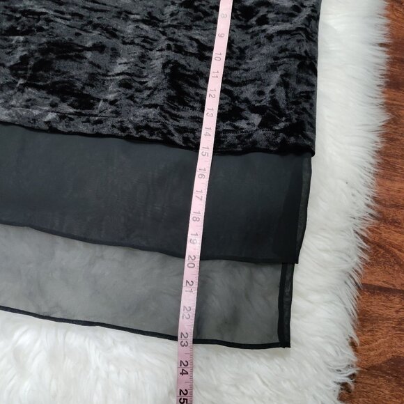 Simply Vera Vera Wang Black Velvet & Sheer Burnout Sleeveless Tunic Top Medium - Picture 12 of 13